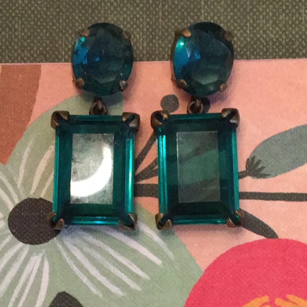 Blue Rhinestone earrings from J. Crew